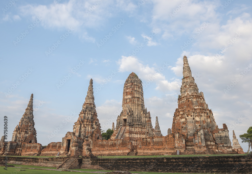 Wat Chaiwattanaram old ruins temple in Ayutthaya national historical Park , Thailand.