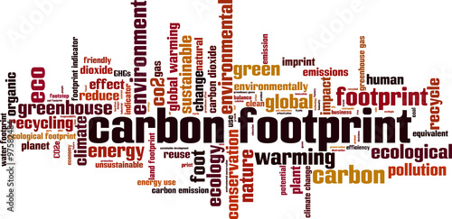 Carbon footprint word cloud concept. Vector illustration
