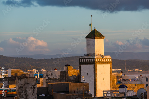 Mosque at sunset in Essaouira photo