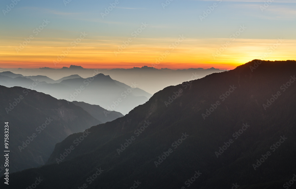 Sunrise on Hehuan Mountain, Taiwan