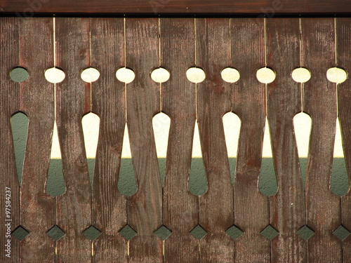 Slika na platnu Detail of beautiful old carved wooden bannister
