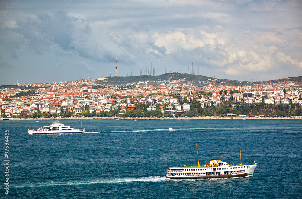 The view of the eastern shore of the Bosphorus from the Topkapi