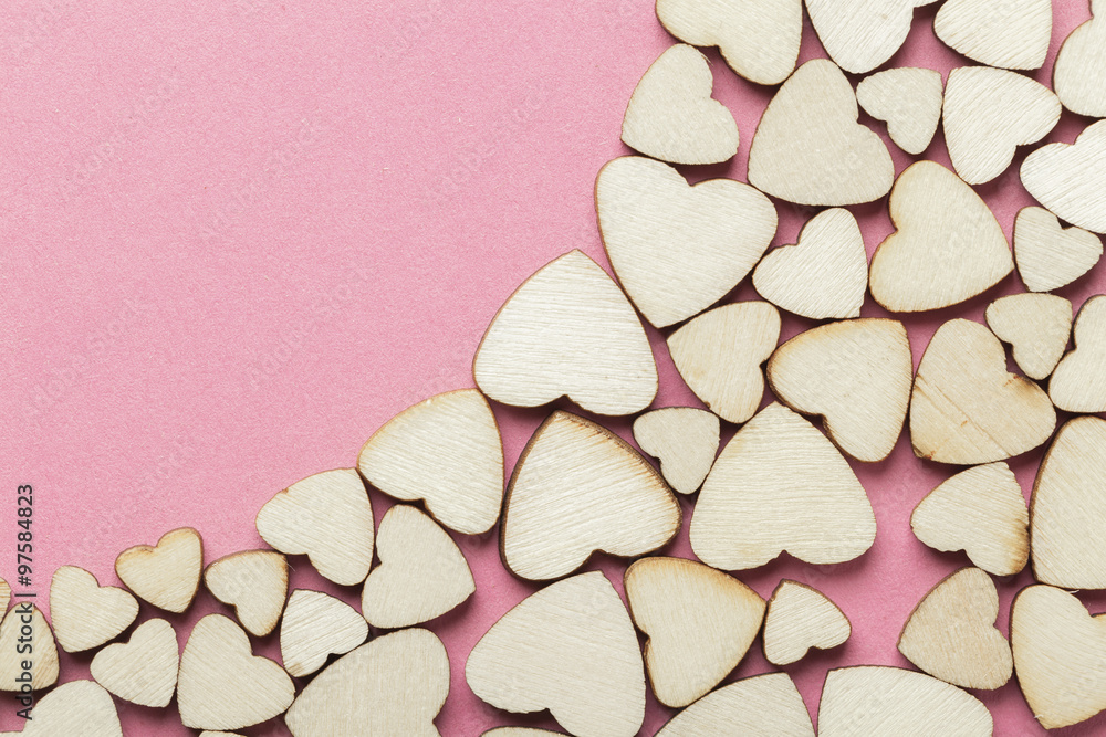 Fototapeta premium the small wooden hearts