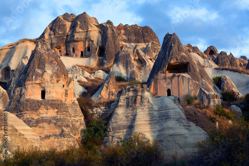 Unique geological formations in Cappadocia, Central Anatolia, Turkey