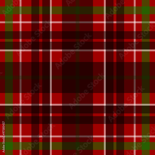 Vector seamless scottish tartan pattern in red, black, white and green