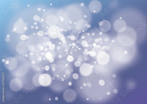 Beautiful bokeh background in a blue and violet color and bubbles effect