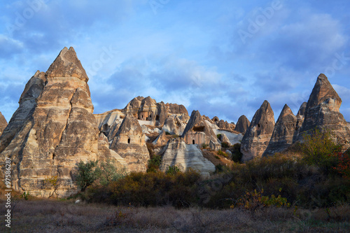Unique geological formations in Cappadocia, Central Anatolia, Turkey