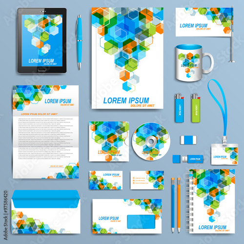 Set of vector corporate identity template. Modern business stationery mock-up design