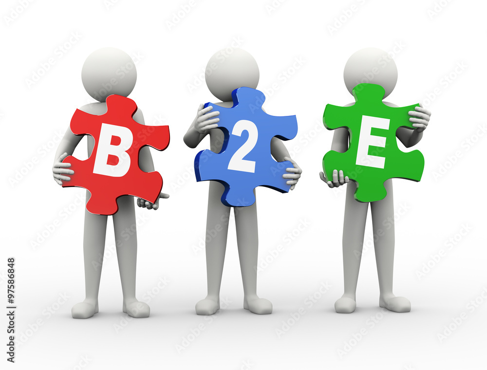 3d man puzzle piece - b2e 3d man puzzle piece - b2e