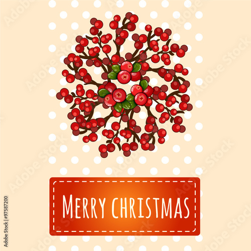 Simple bright Christmas card with greetings