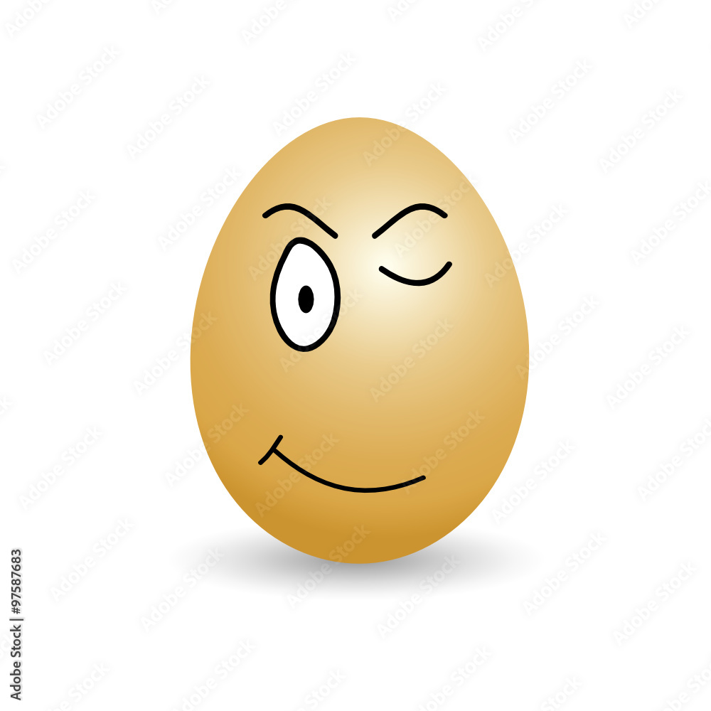 Fototapeta premium egg with big eyes cartoon vector