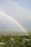 Double rainbow over the land.