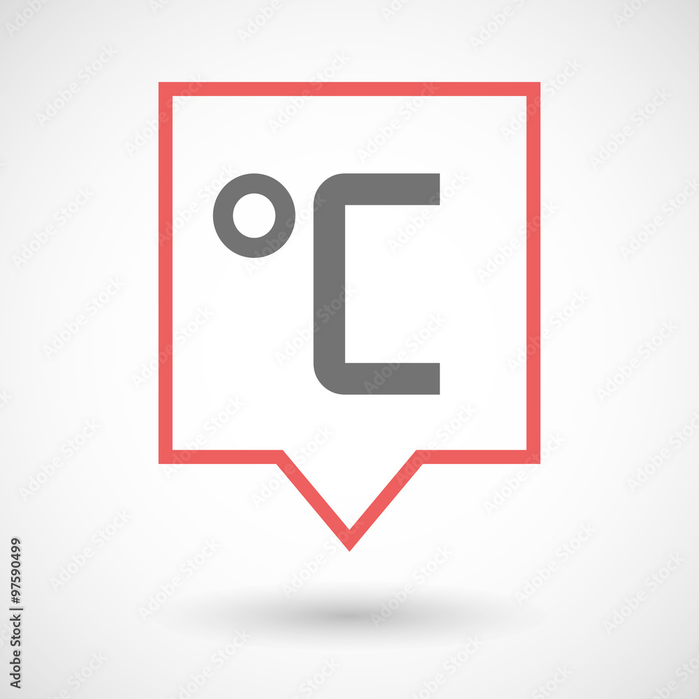 Isolated tooltip line art icon with a celsius degree sign Isolated tooltip line art icon with a celsius degree sign