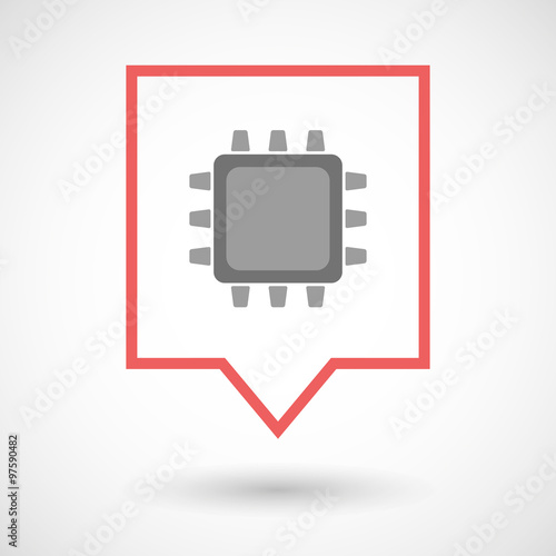 Isolated tooltip line art icon with a cpu