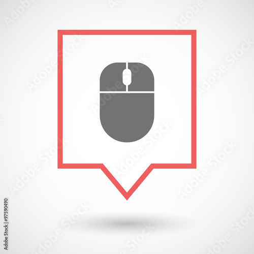 Isolated tooltip line art icon with a wireless mouse