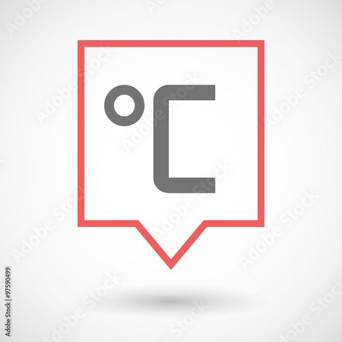 Isolated tooltip line art icon with  a celsius degree sign