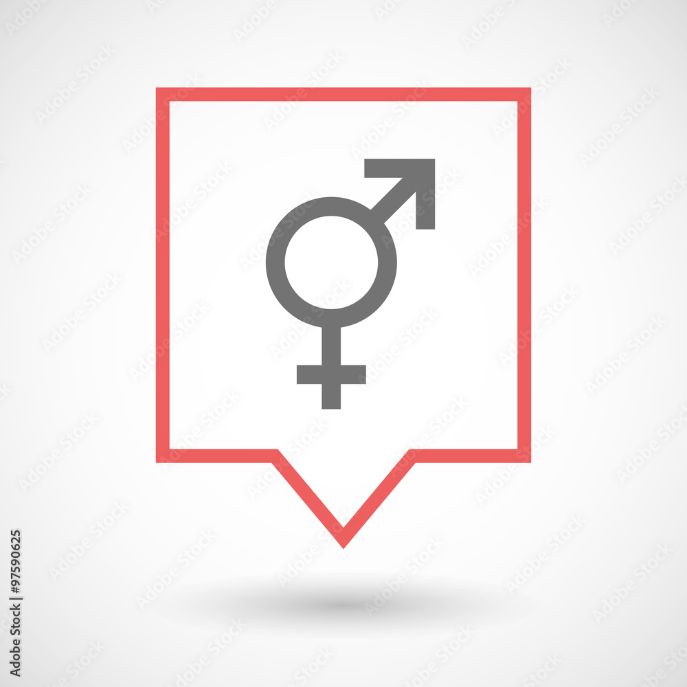 Isolated tooltip line art icon with a transgender symbol Isolated tooltip line art icon with a transgender symbol