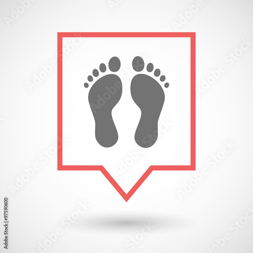 Isolated tooltip line art icon with two footprints
