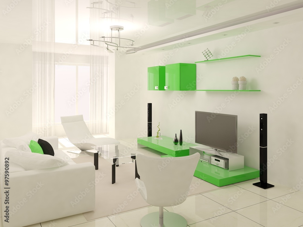 Interer modern bright living room.