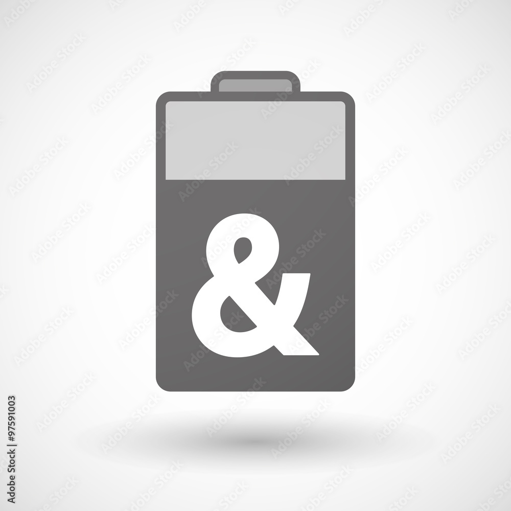 Isolated battery icon with an ampersand Isolated battery icon with an ampersand