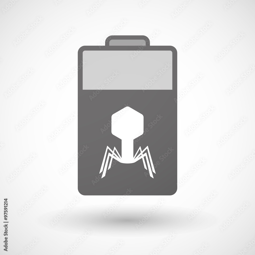Fototapeta premium Isolated battery icon with a virus
