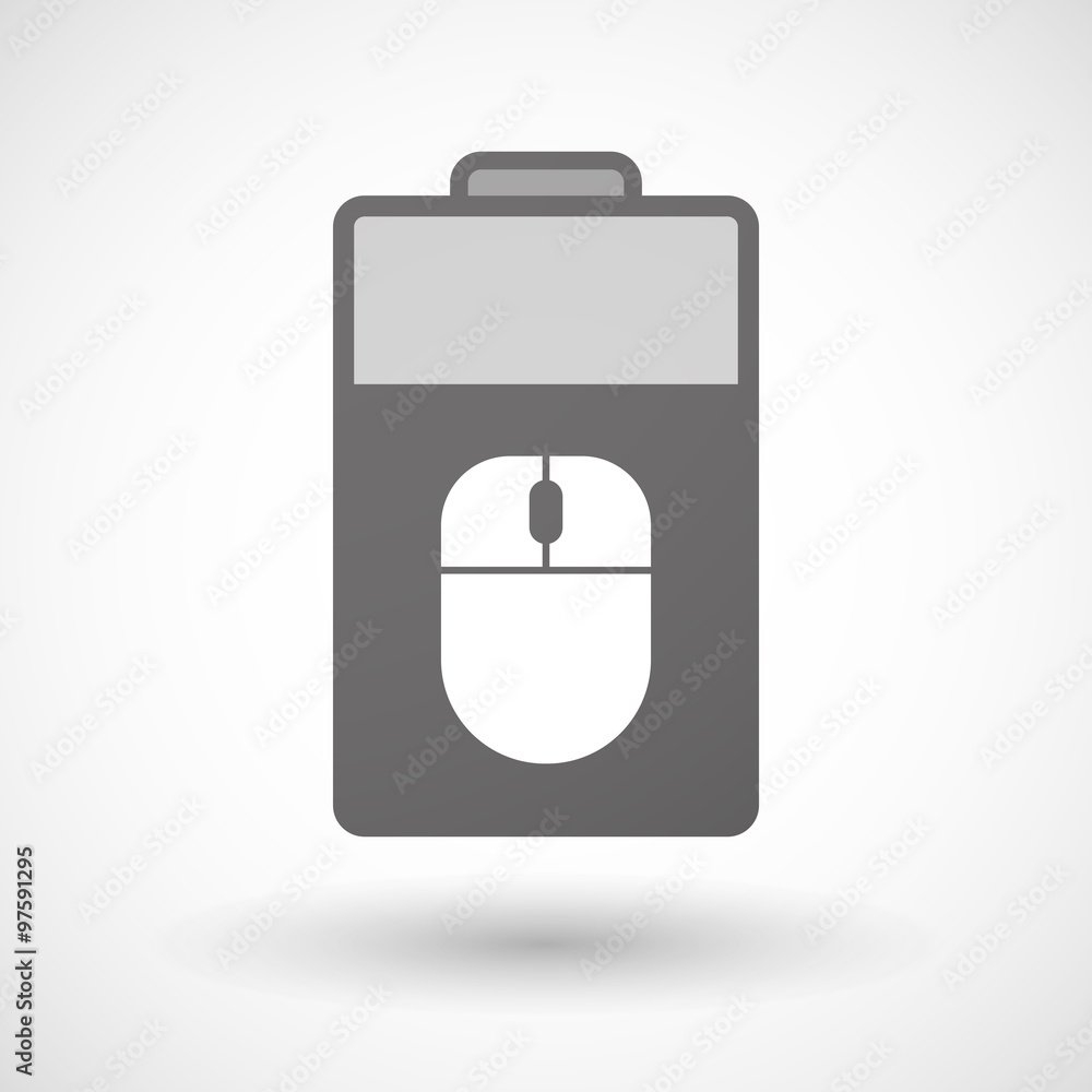 Isolated battery icon with a wireless mouse Isolated battery icon with a wireless mouse