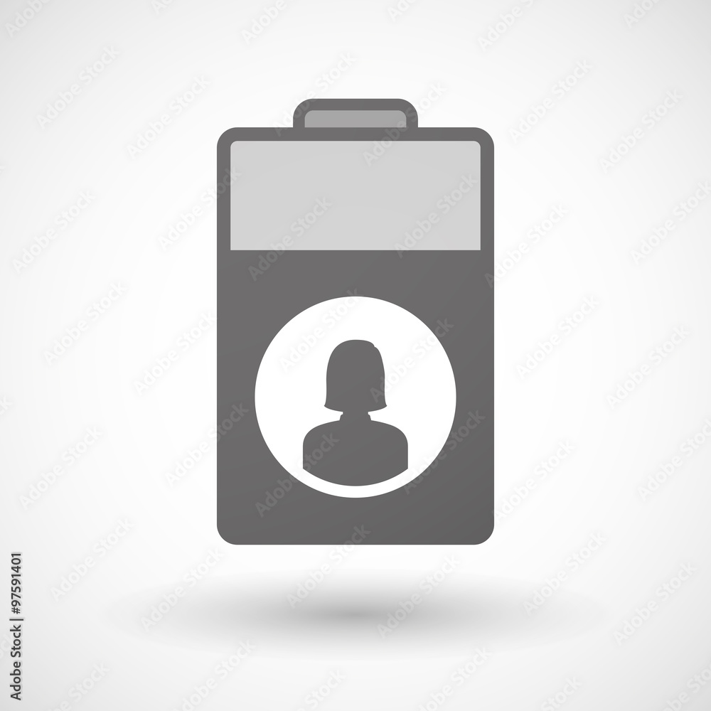 Isolated battery icon with a female avatar Isolated battery icon with a female avatar