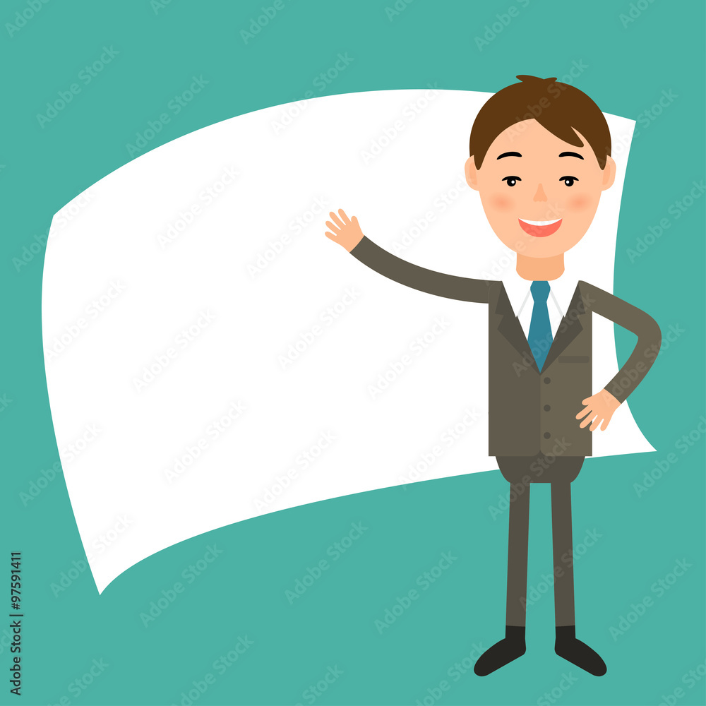Illustration of a businessman in the style of flat design .Vect Illustration of a businessman in the style of flat design .Vect