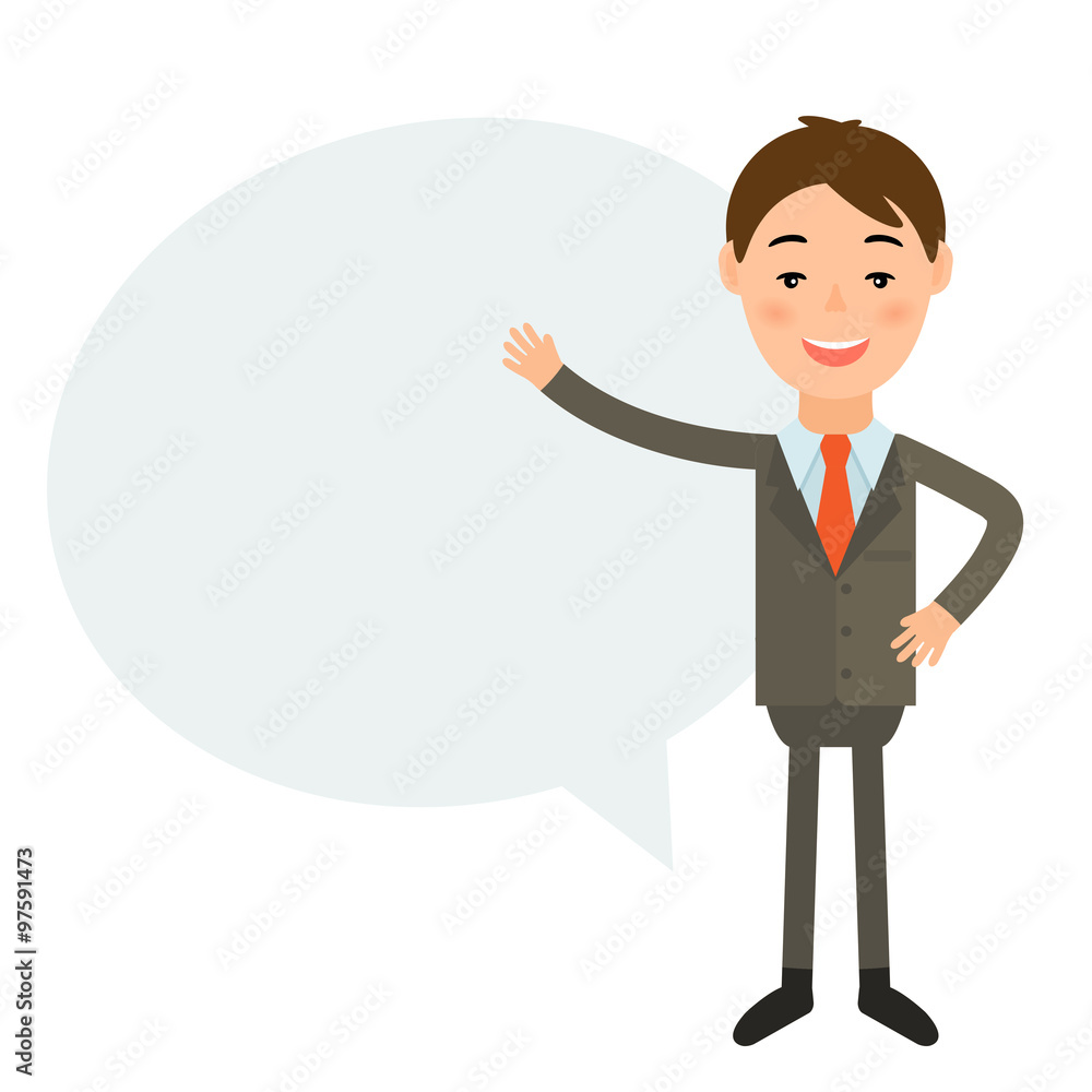Illustration of a businessman in the style of  flat design .Vect
