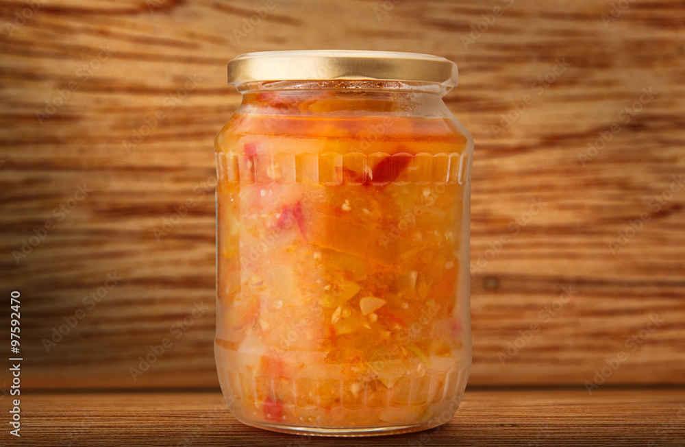 Pickled vegetables in jar Pickled vegetables in jar