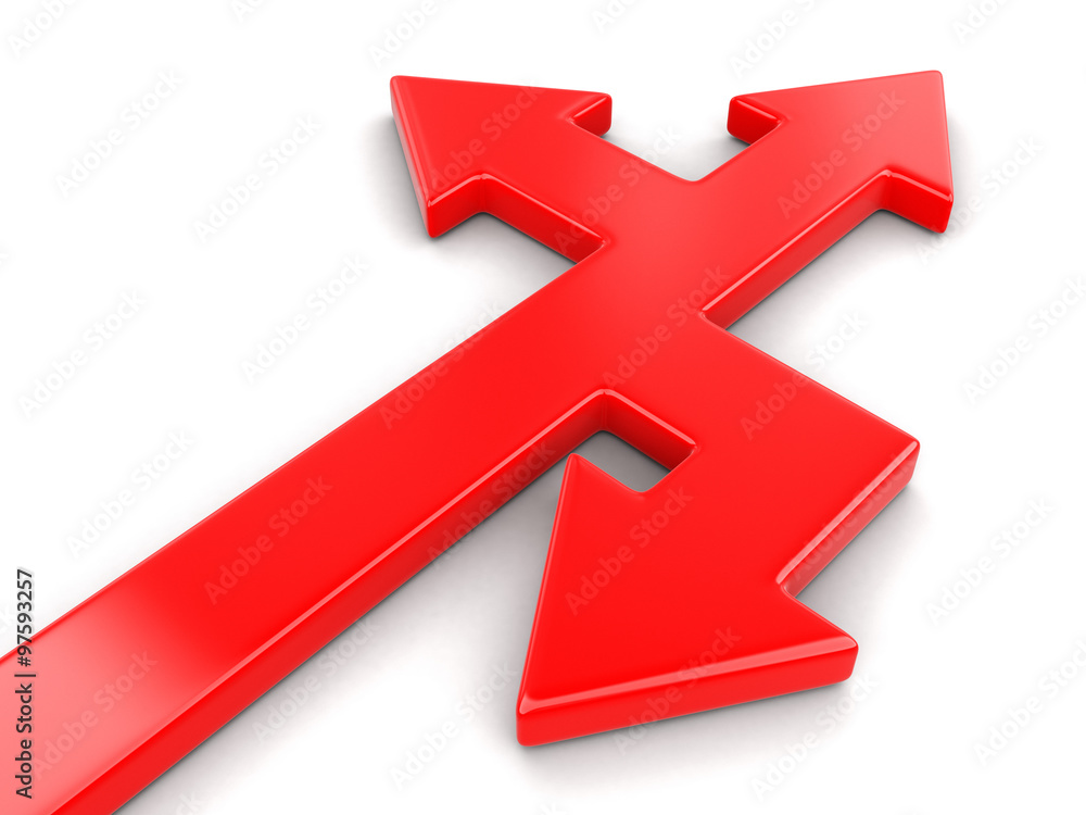 3d image of arrow in three directions. Image with clipping path 3d image of arrow in three directions. Image with clipping path