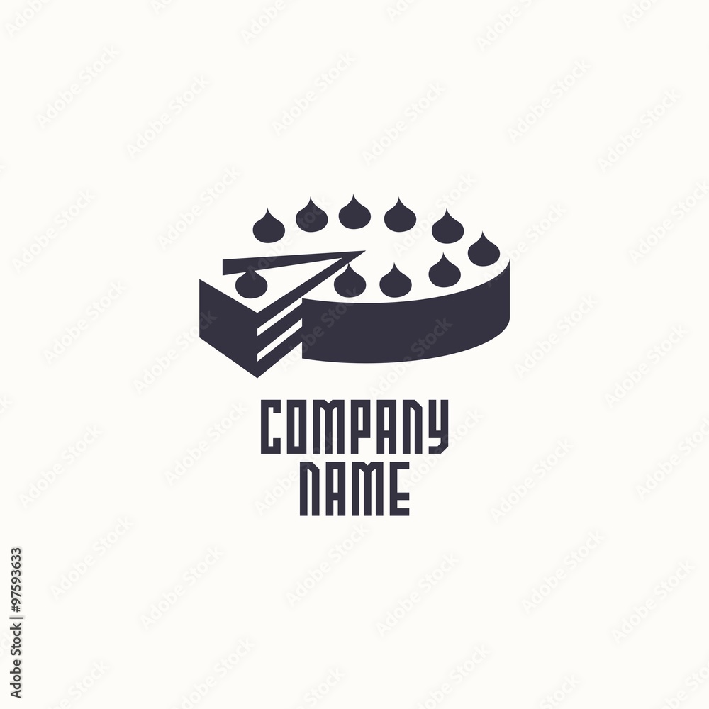 logo cake. Vector design logo. Logo for bakery shop. Vector illustration logo cake. Vector design logo. Logo for bakery shop. Vector illustration
