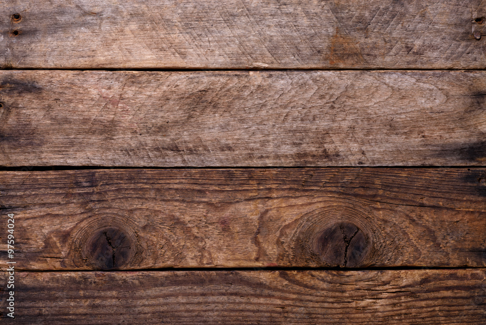 Obraz premium Weathered horizontal wooden planks background