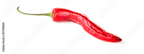 Semi-dried red chili isolated on white