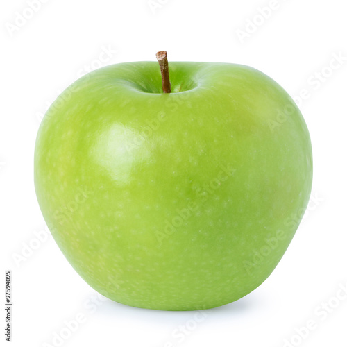 Ripe green apple isolated on white background