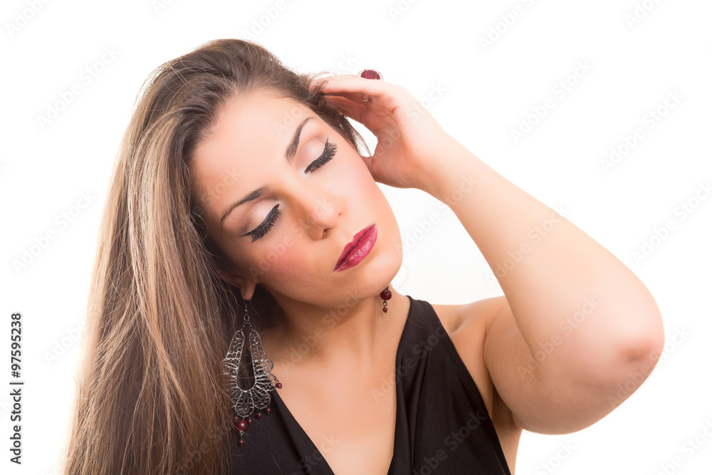 Obraz premium Beautiful woman with healthy long hair