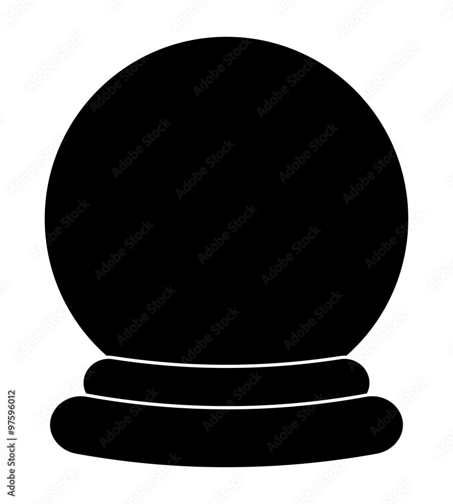 Christmas snowglobe cartoon silhouette design, icon, symbol for card. Winter transparent glass ball. Vector illustration isolated on white background. Christmas snowglobe cartoon silhouette design, icon, symbol for card. Winter transparent glass ball. Vector illustration isolated on white background.