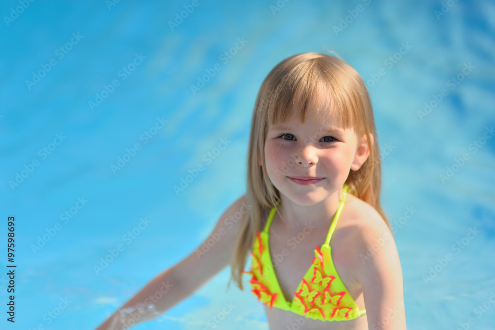 portrait of little girl outdoors in summer portrait of little girl outdoors in summer