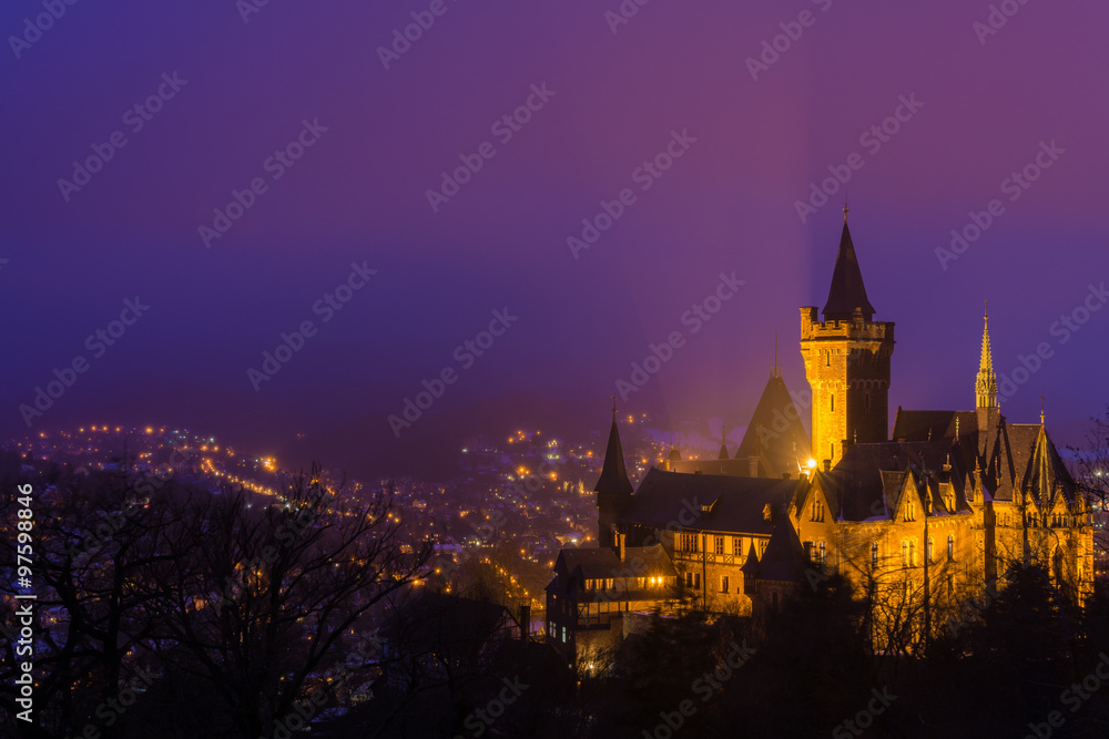 Schloss in Wernigerode am Abend