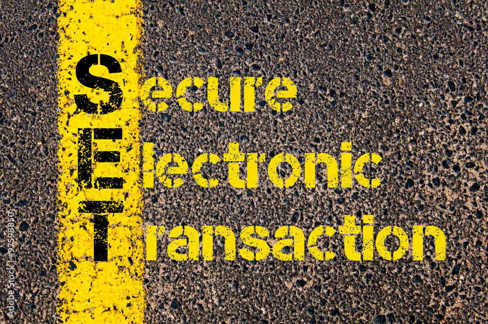 Accounting Business Acronym SET Secure Electronic Transaction Stock  Illustration | Adobe Stock