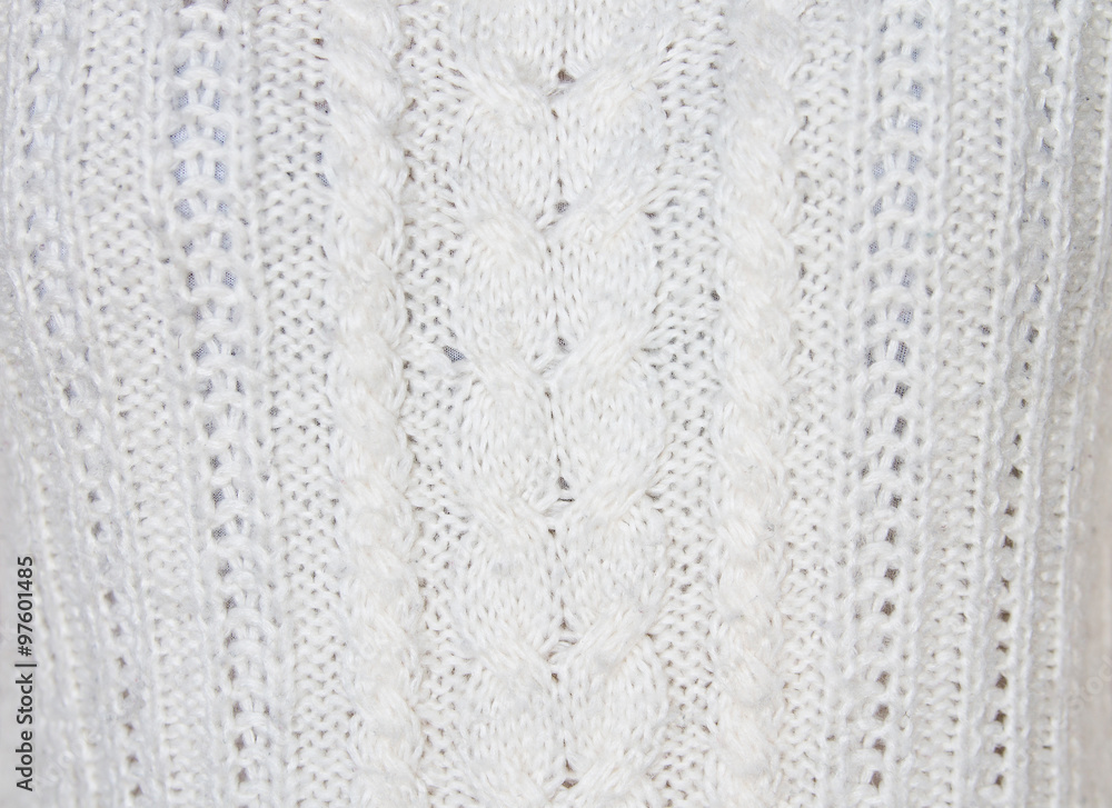 Knitted white sweater. Background.