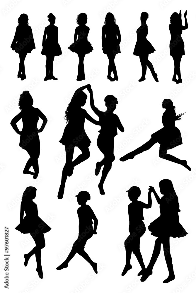 Silhouettes of Irish Dancers Silhouettes of Irish Dancers