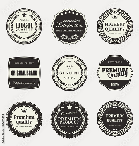 Collection of Premium Quality  Labels with retro vintage styled design
