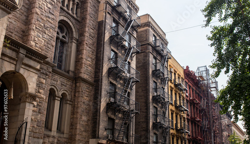 emergency stairs of buildings of soho district in manhattan new york city