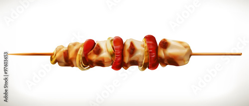 Shish kebab, vector icon