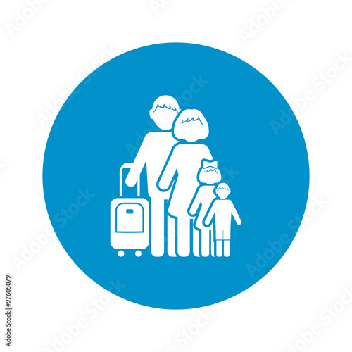 suitcase icon on white background