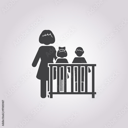cot icon on white background