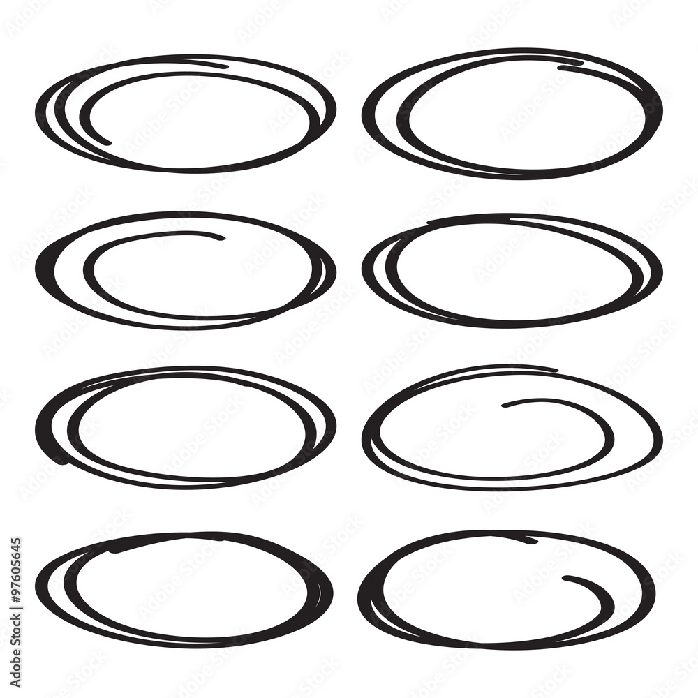 Black oval marker set for highlight. Black oval marker set for highlight.