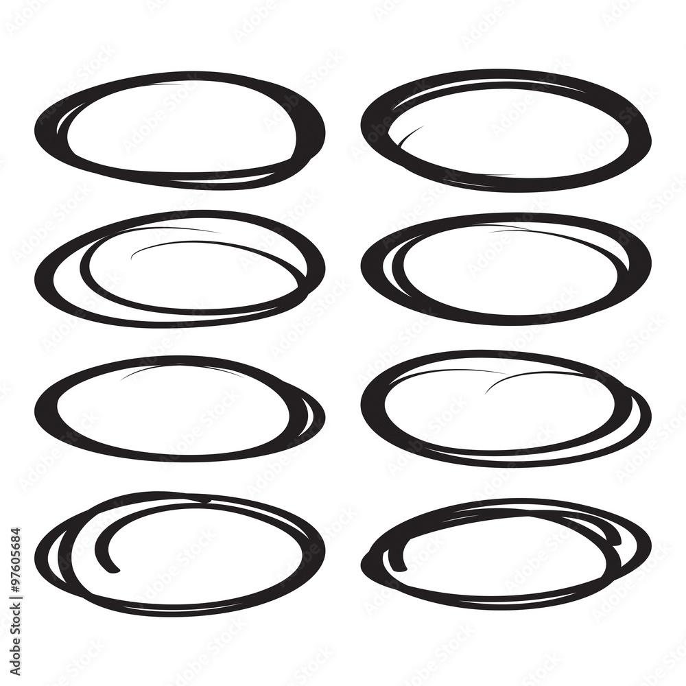 Black oval marker set for highlight. Black oval marker set for highlight.