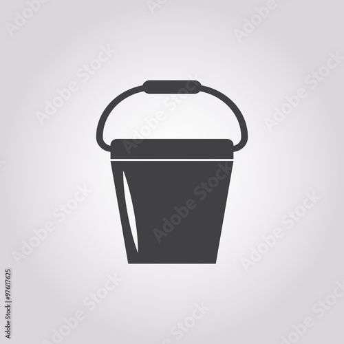 bucket icon on white background